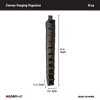 54 In. H Gray Fabric Hanging Closet Organizer