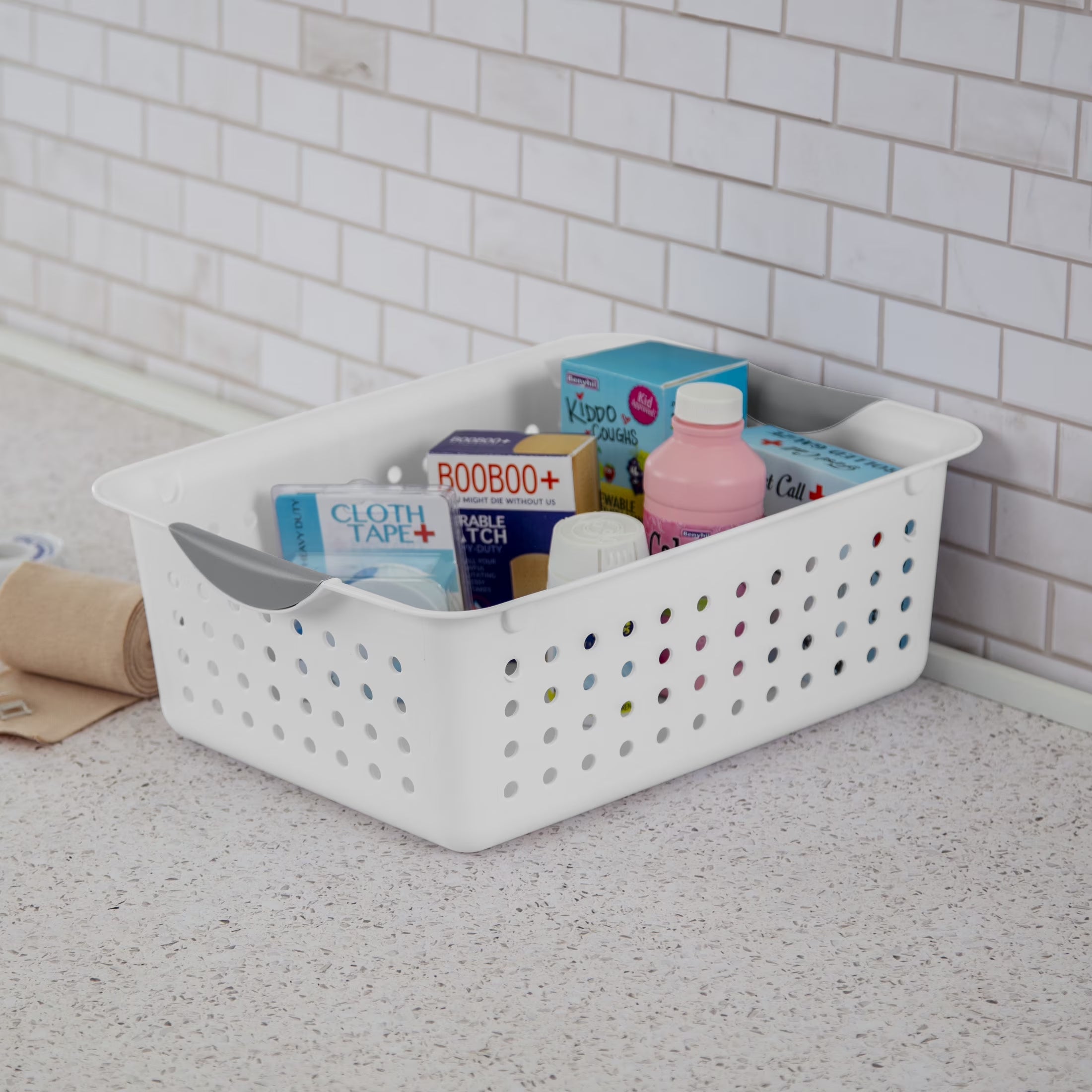 Medium Ultra™ Basket, Open Plastic Storage Bin, Organization Solution, White
