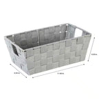 Heather Gray Small Woven Strap Shelf Cube Storage Bin (2-Pack)