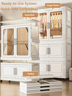 Foldable Dustproof Wardrobe Multi Scene Storage Cabinet Home Organization Closet & Kitchen Solution Versatile Compact Storage