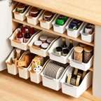 Curved Plastic Storage Bins Set - Multipurpose Home Organization Boxes for Cleaning Supplies & Household Essentials