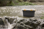 19.8 Gallon Large Gasket Tote, IP68 Waterproof Plastic Storage Bin with Lid, Gasket Seal and Durable Latches, Gray