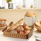 Handmade Woven Storage Boxes Straw Storage Baskets Rectangle Cosmetic Gadgets Toys Basket Container Home Organization