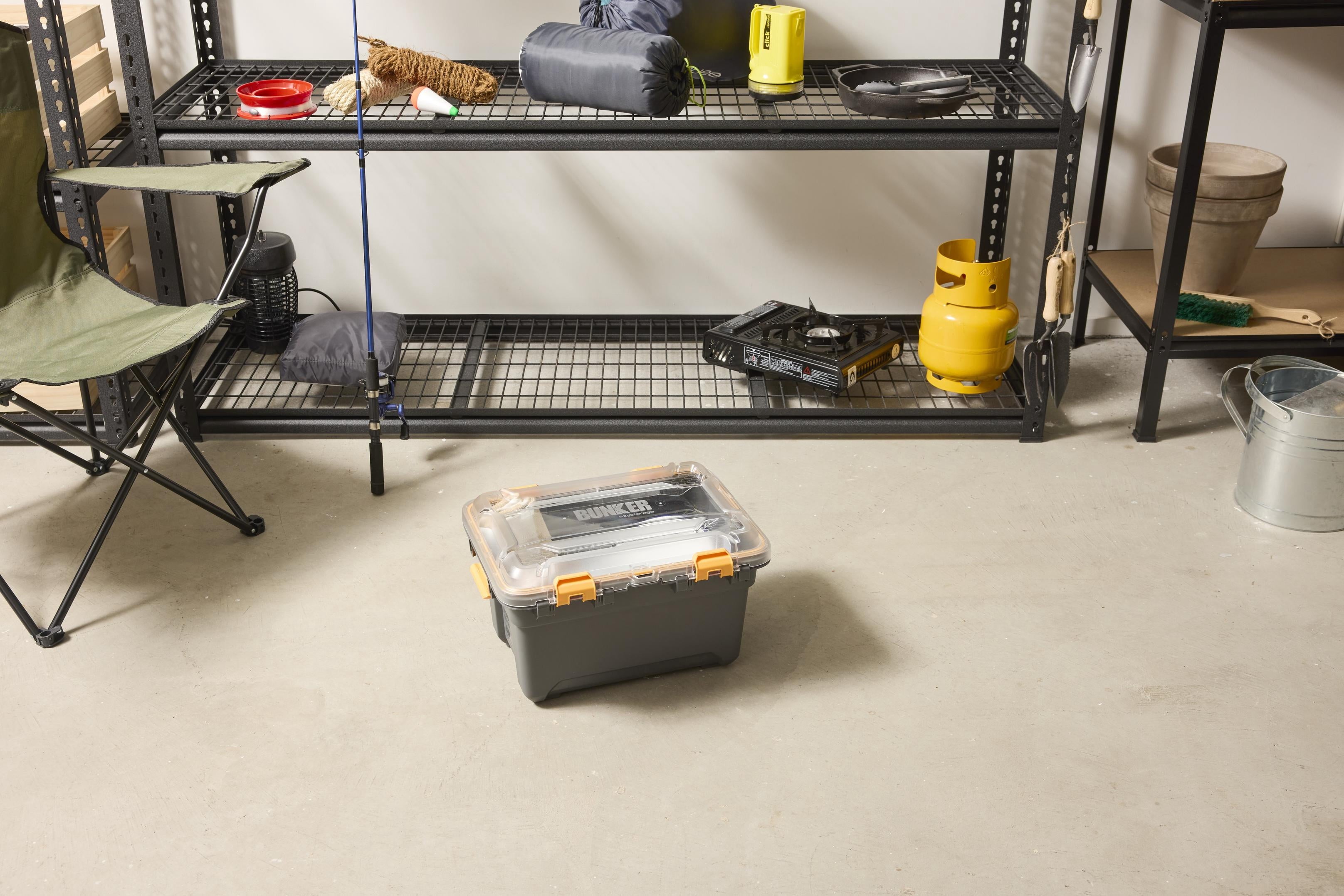 19.8 Gallon Large Gasket Tote, IP68 Waterproof Plastic Storage Bin with Lid, Gasket Seal and Durable Latches, Gray