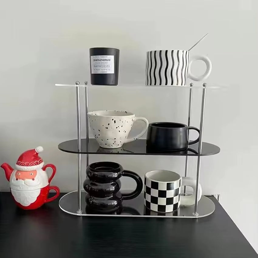 Ins Style Acrylic Multi-Layer Storage Rack Decorative Shelves Desk Organizer Makeup Jewelry Home Organization Garden