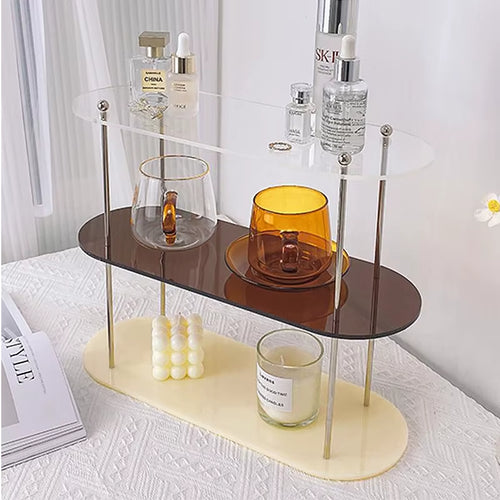 Ins Style Acrylic Multi-Layer Storage Rack Decorative Shelves Desk Organizer Makeup Jewelry Home Organization Garden