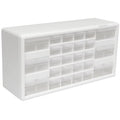 26-Drawer Plastic Storage Cabinet for Garage, Workshop, Home Organization - 20"W X 6"D X 10"H White