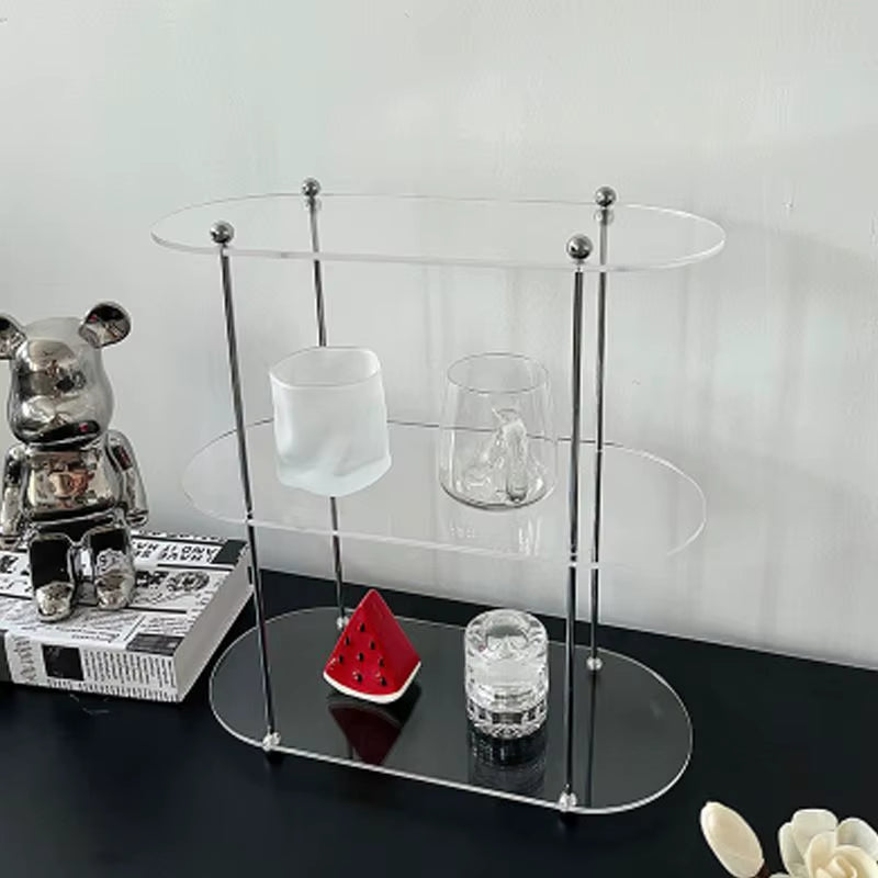 Ins Style Acrylic Multi-Layer Storage Rack Decorative Shelves Desk Organizer Makeup Jewelry Home Organization Garden
