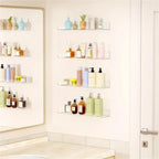1/2Pcs 11.8Inch Clear Acrylic Shelves, Wall Mounted Storage for Kitchen, Bathroom, Office - Home Organization and Decor