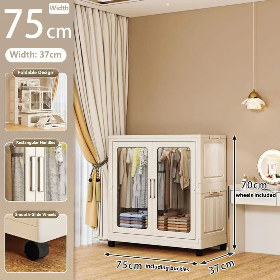 Foldable Dustproof Wardrobe Multi Scene Storage Cabinet Home Organization Closet & Kitchen Solution Versatile Compact Storage