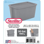 30 Gallon Plastic Storage Box Stackable with Snap-On Lid for Home Organization