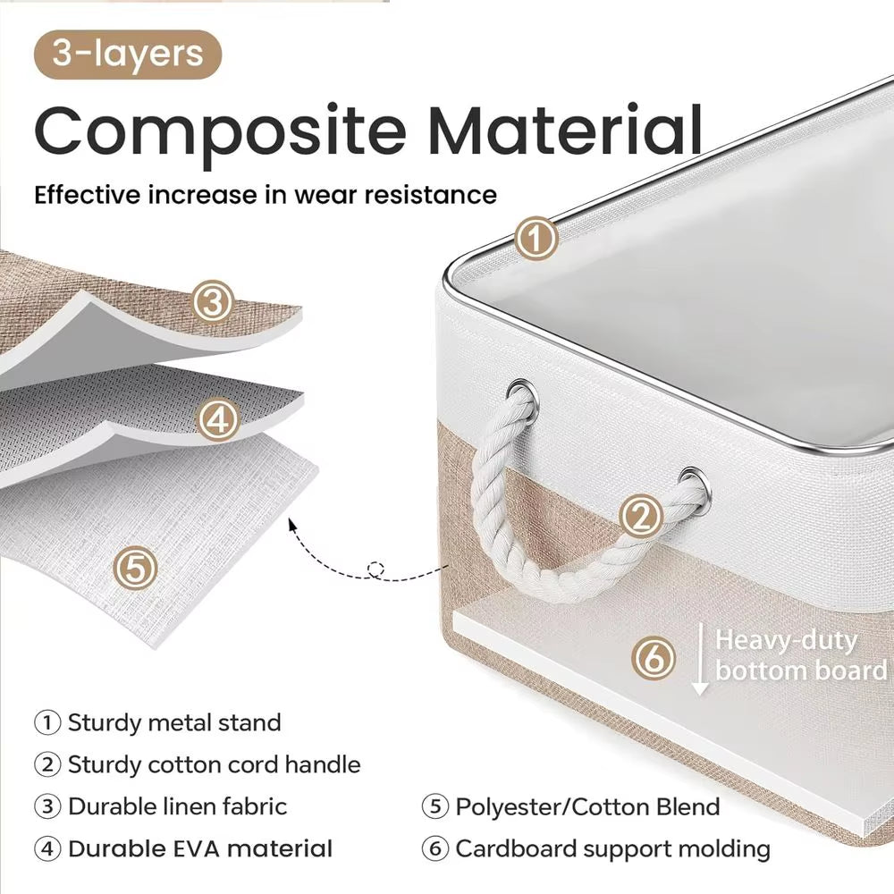 Large Storage Baskets-Storage Bins for Shelves and Closet Organizing,Foldable Fabric Bin for Home Organization Clothes and Laund