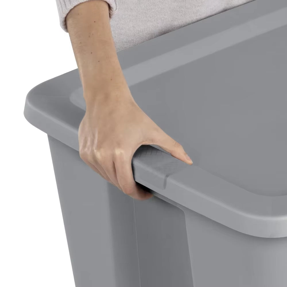 30 Gallon Plastic Storage Box Stackable with Snap-On Lid for Home Organization