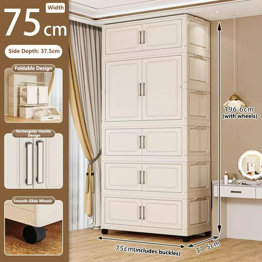 Foldable Dustproof Wardrobe Multi Scene Storage Cabinet Home Organization Closet & Kitchen Solution Versatile Compact Storage