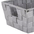 Heather Gray Small Woven Strap Shelf Cube Storage Bin (2-Pack)