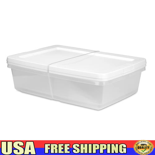 28 Quart Clear Plastic Storage Bins Set of 2 with Snap-On Lid Efficient Home Organization and Space Saving