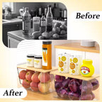 Clear 12In X 7In Acrylic Stackable Pantry Organizer with Bamboo Lid for Kitchen Storage and Home Organization