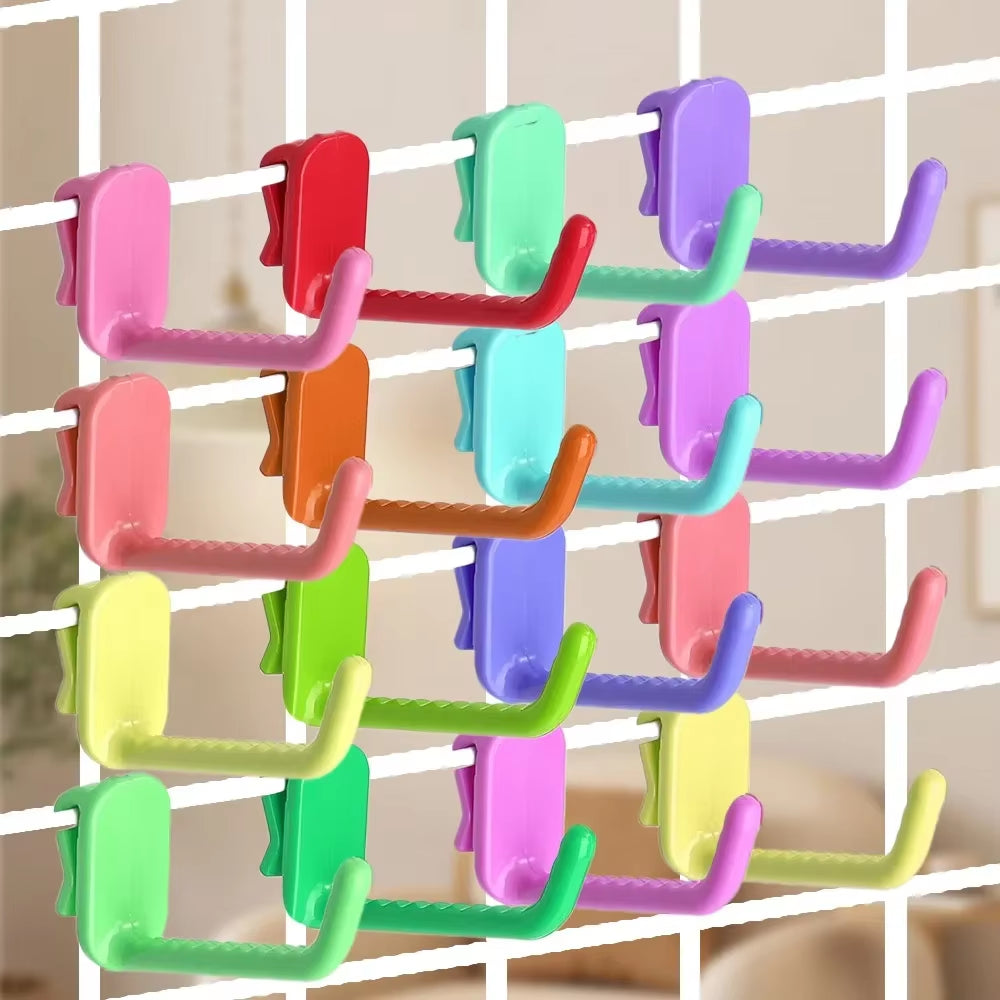 50/5PCS Supermarket Mesh Panel Hooks Color Multi-Purpose Display Racking Storage Hook Wall-Mounted Key Hangers Home Organization