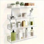 1/2Pcs 11.8Inch Clear Acrylic Shelves, Wall Mounted Storage for Kitchen, Bathroom, Office - Home Organization and Decor
