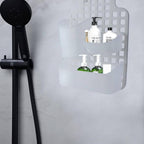 Versatile over Cabinet/Door Storage Organizer with Interchangeable Baskets for Shower Caddy 3In. White
