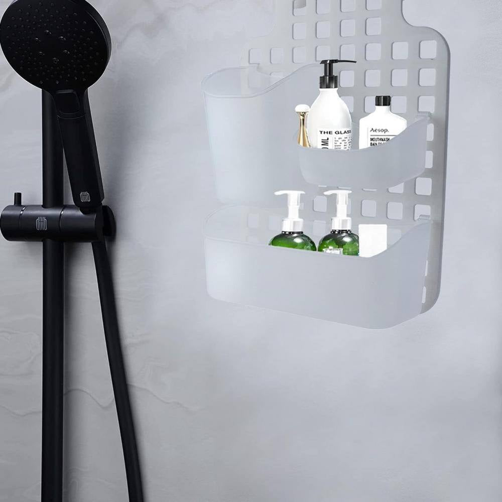 Versatile over Cabinet/Door Storage Organizer with Interchangeable Baskets for Shower Caddy 3In. White