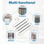 Hangers for Pants Clothes Hangers 6Pcs Stainless Steel Pants Hangers Space Saving for Trousers Skirts Jean