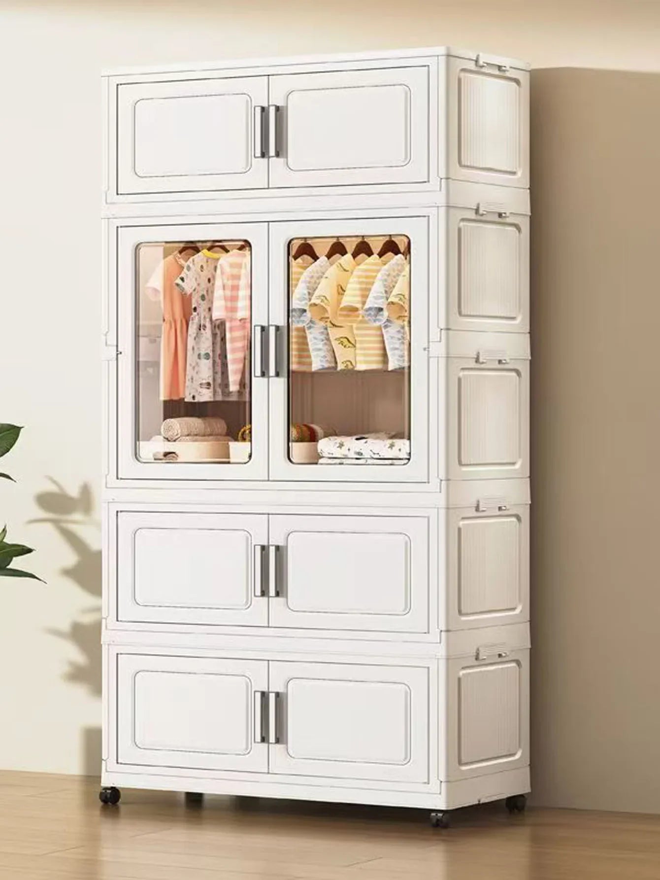 Foldable Dustproof Wardrobe Multi Scene Storage Cabinet Home Organization Closet & Kitchen Solution Versatile Compact Storage