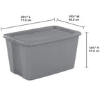 30 Gallon Plastic Storage Box Stackable with Snap-On Lid for Home Organization