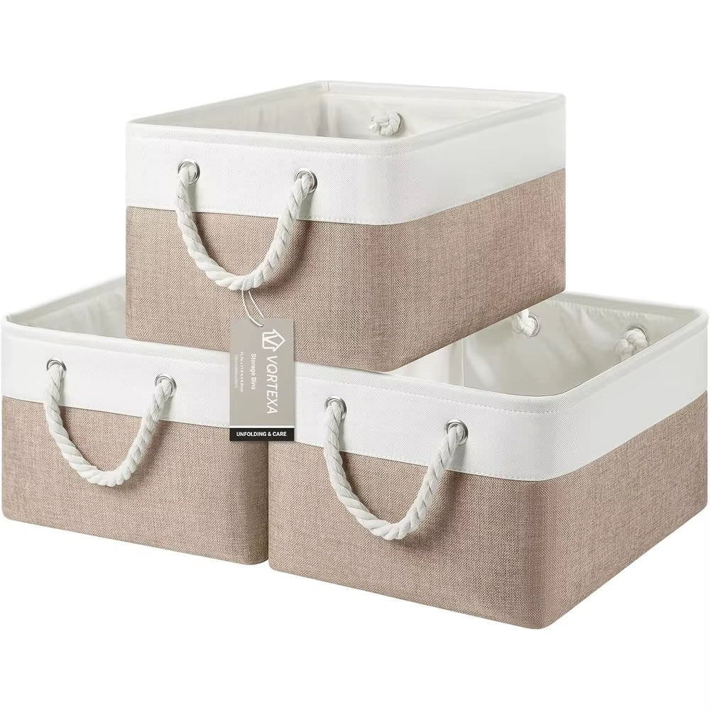 Large Storage Baskets-Storage Bins for Shelves and Closet Organizing,Foldable Fabric Bin for Home Organization Clothes and Laund