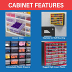 26-Drawer Plastic Storage Cabinet for Garage, Workshop, Home Organization - 20"W X 6"D X 10"H White