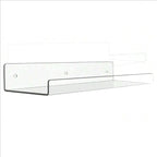 1/2Pcs 11.8Inch Clear Acrylic Shelves, Wall Mounted Storage for Kitchen, Bathroom, Office - Home Organization and Decor