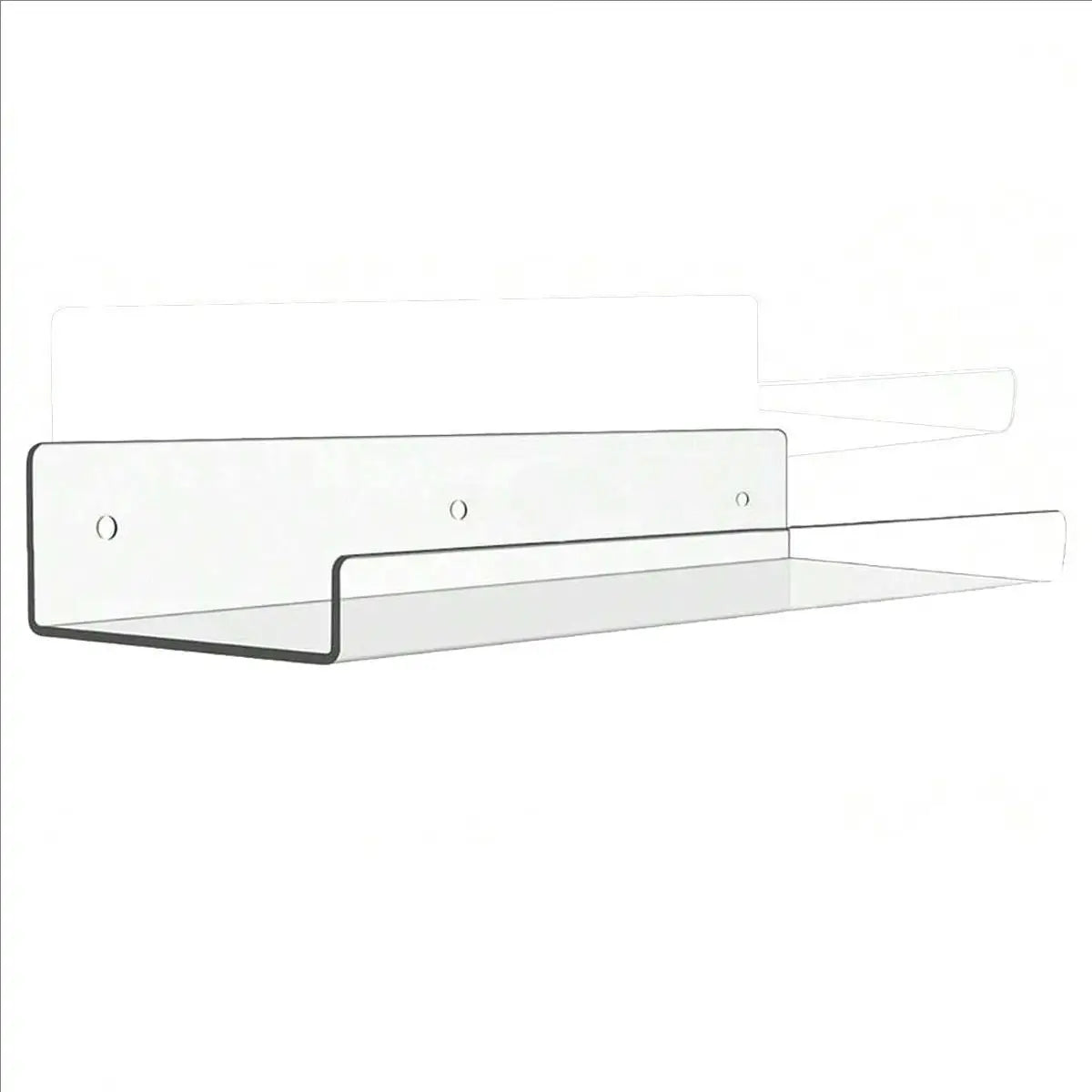 1/2Pcs 11.8Inch Clear Acrylic Shelves, Wall Mounted Storage for Kitchen, Bathroom, Office - Home Organization and Decor